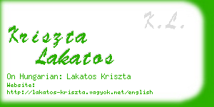 kriszta lakatos business card